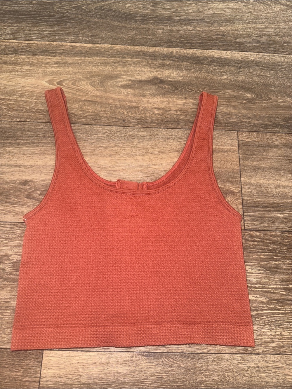 Aeropostale Rust Button-Front Ribbed Crop Tank - Picture 3 of 4